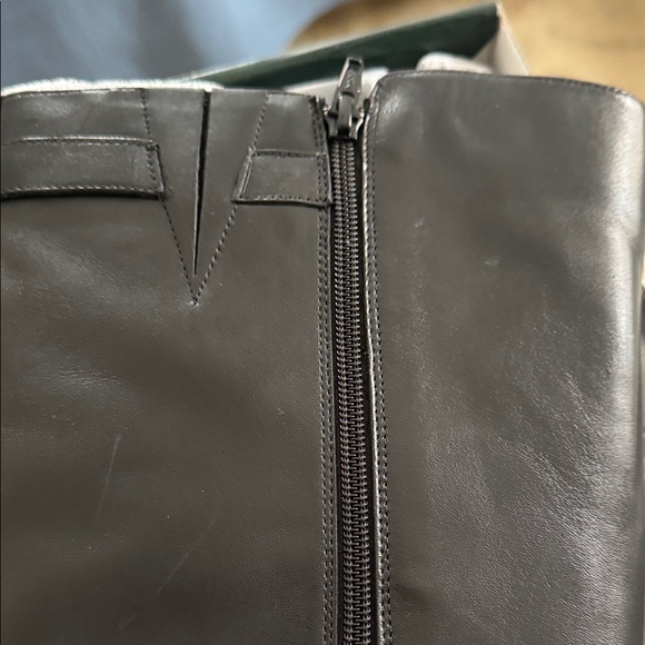 NWT Ralph Lauren Margarite Black Leather 1" Heel Riding Boots Size 9.5 wide calf - Picture 4 of 16